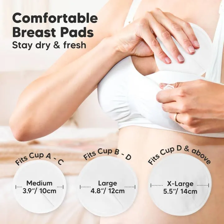 14PK Comfy Nursing Pads - Reusable - Soft White