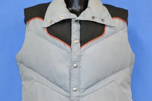 80s Obermeyer Gray Western Yoke Down Fill Puffy Ski Vest Large