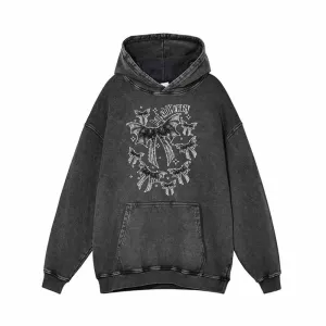 Bat Shit Crazy Vintage Washed Hoodie Sweatshirt