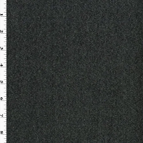 Black/Gray Wool Blend Stretch Twill Jacketing Fabric