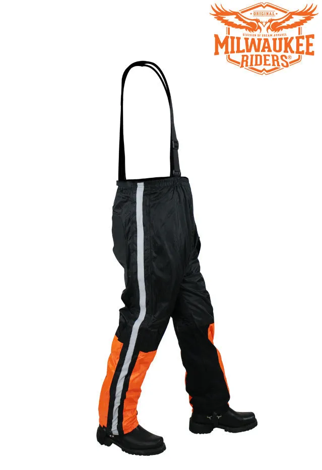 Black/Orange Textile Two-Piece Rain Suit By Dream Apparel®