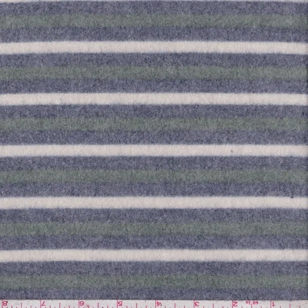 Blue Stripe Sweatshirt Fleece Fabric