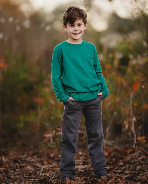 Boys Soft Cotton Jersey Long Sleeve Tee | Crayon Blue