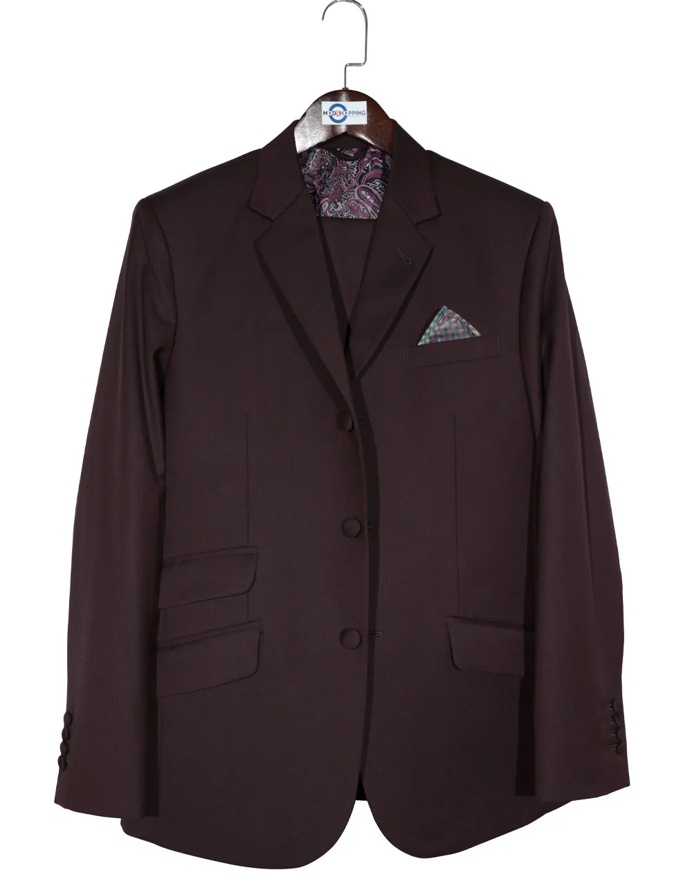 Burgundy And Black Two Tone Suit