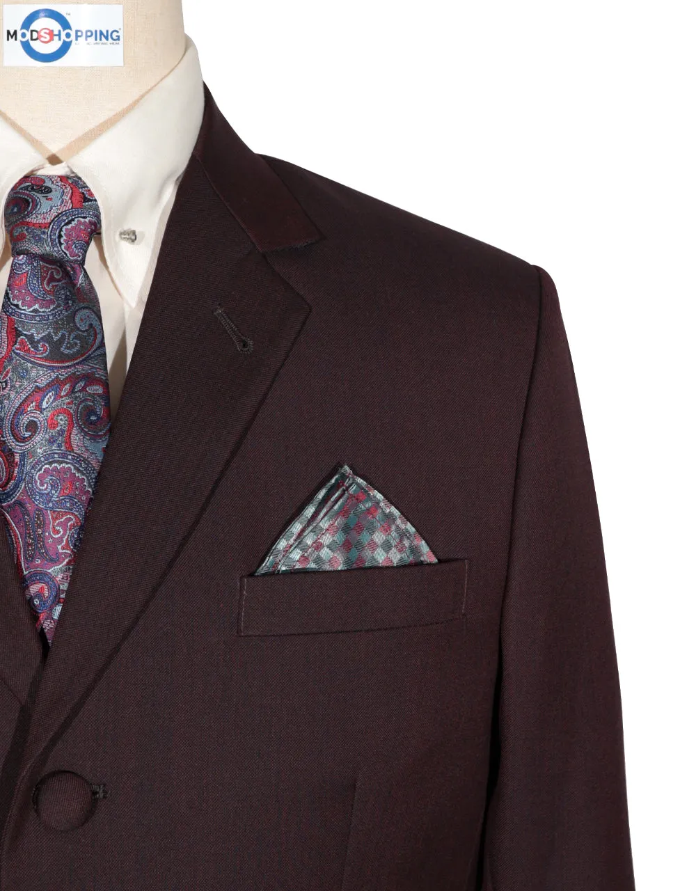 Burgundy And Black Two Tone Suit