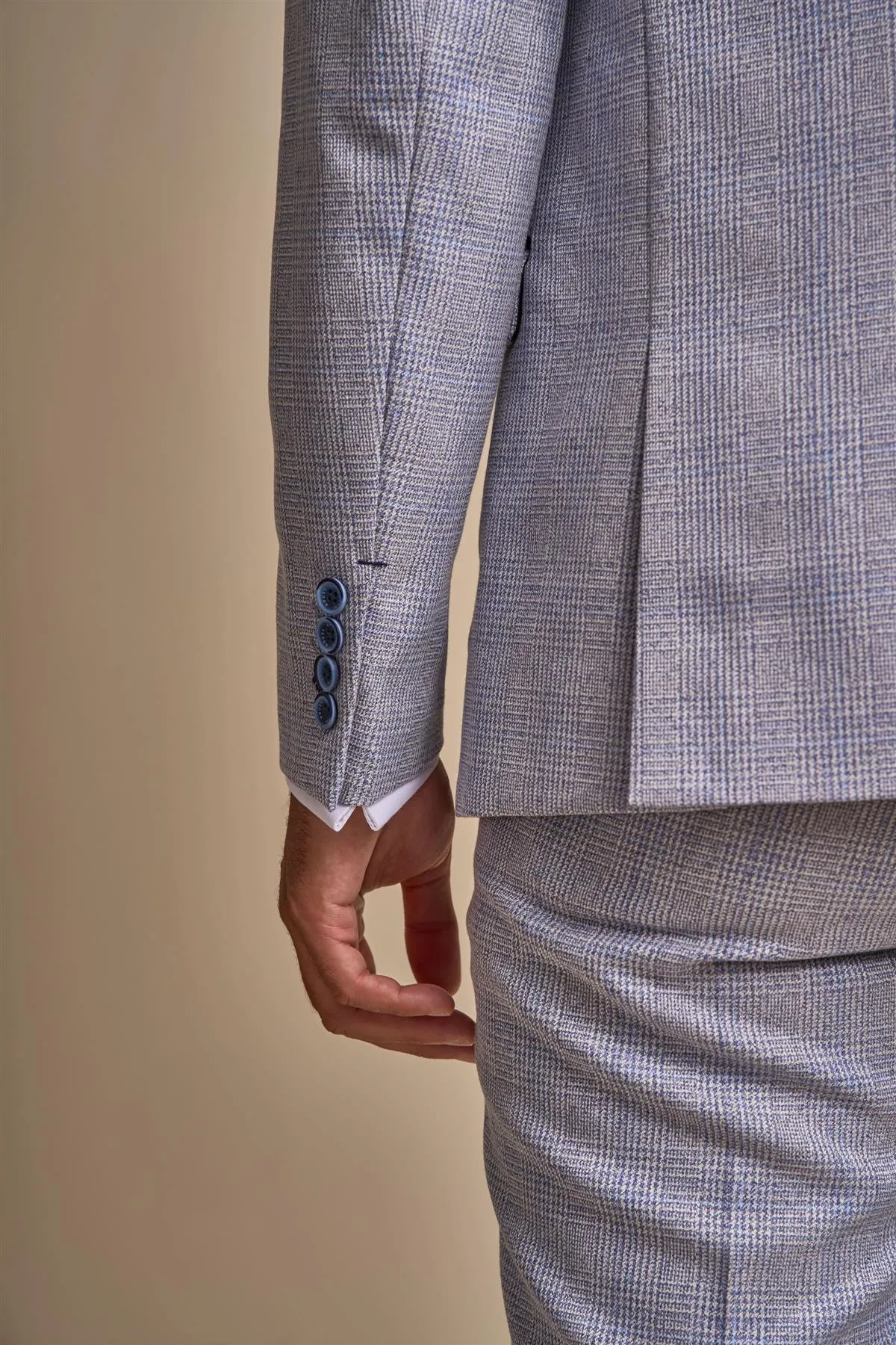 Caridi Sky Short Check Three Piece Suit