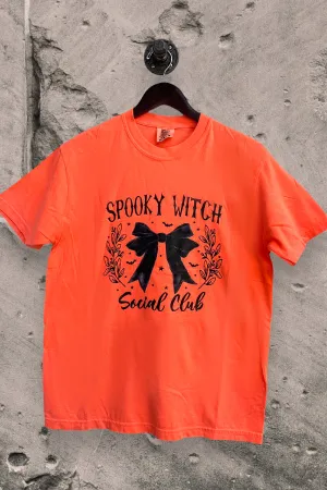 CC DTF SPOOKY WITCH SOCIAL CLUB - NEON RED ORANGE