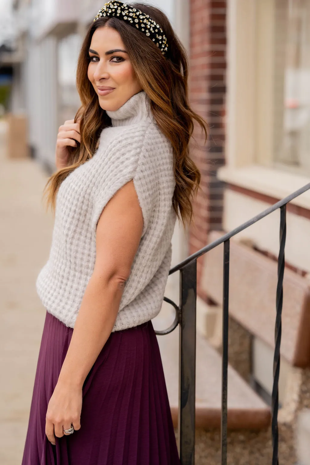 Chunky Knit Short Sleeve Sweater