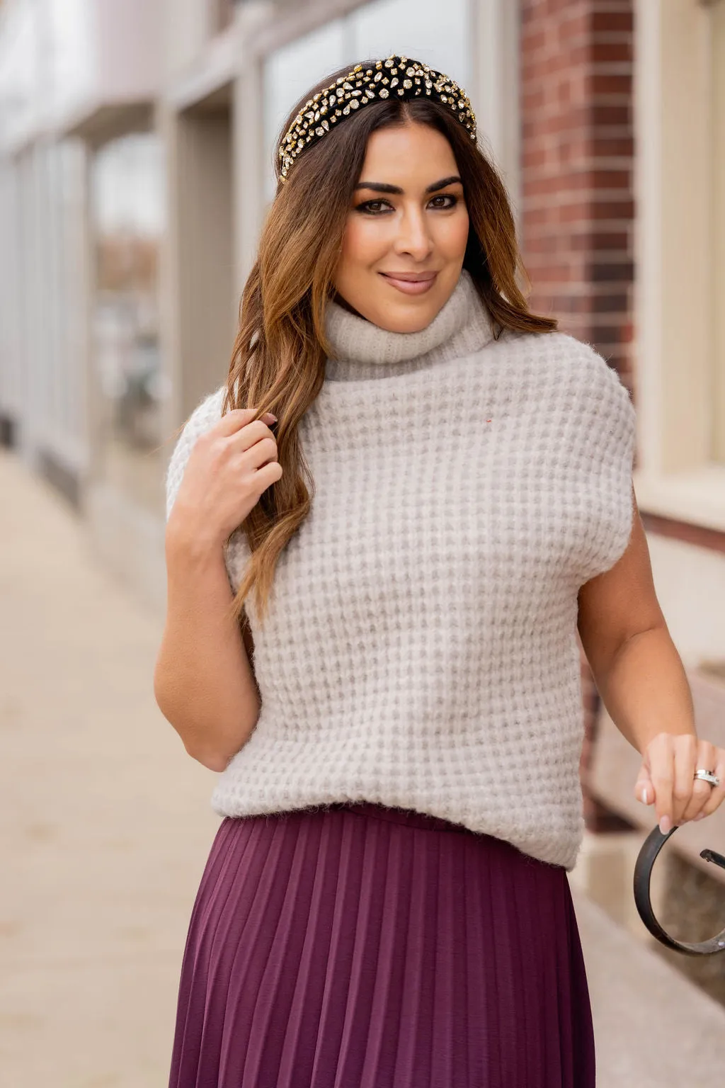 Chunky Knit Short Sleeve Sweater