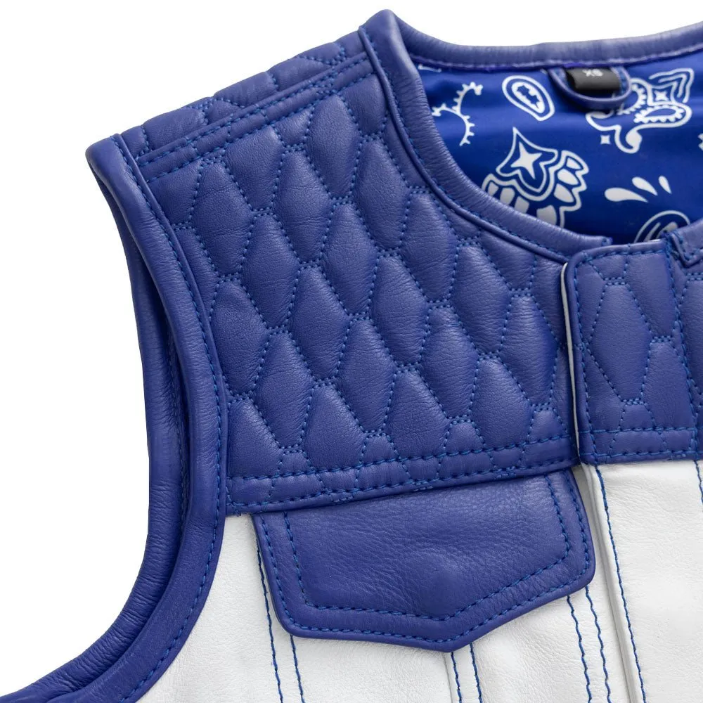 Cobalt -  Women's Motorcycle Leather Vest - Limited Edition