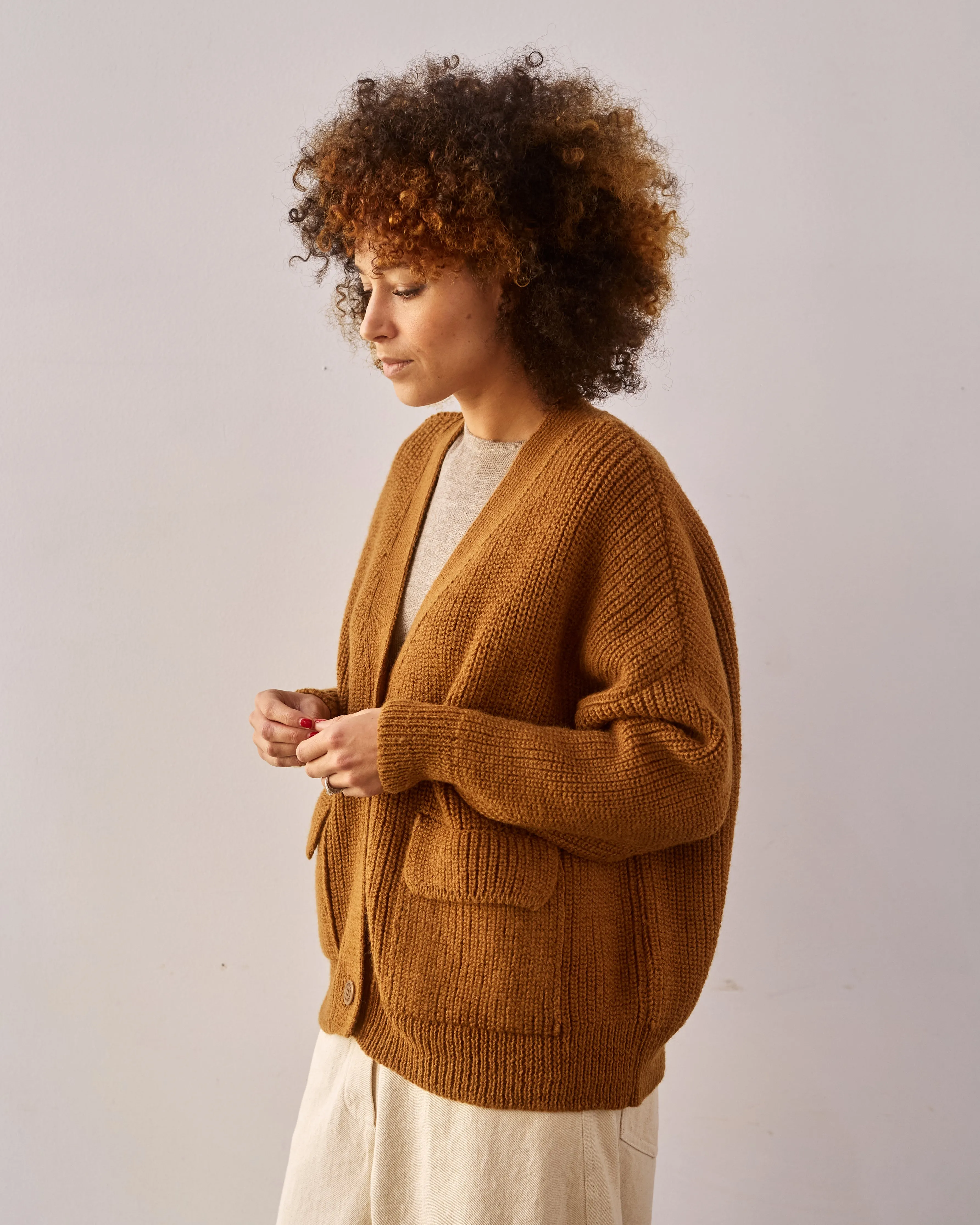 Cordera Wool Cardigan, Bronze