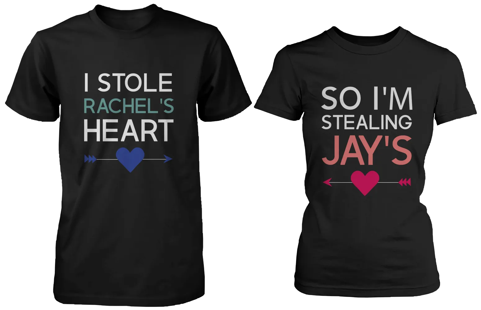 [custom] I Stole Her Heart So I'm Stealing Heart Matching Couple Shirts (Set)