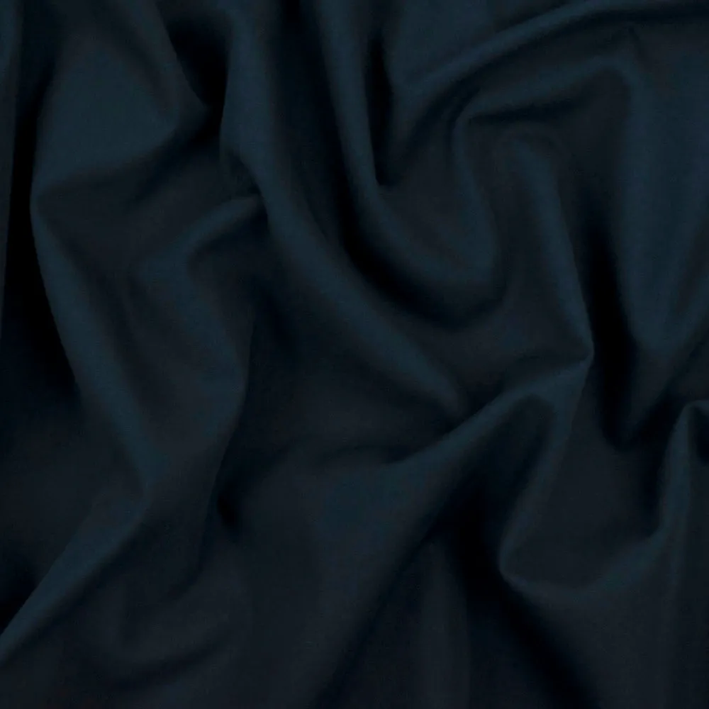 Deepest Blue Solid Polyester-Cotton Poplin Woven Fabric