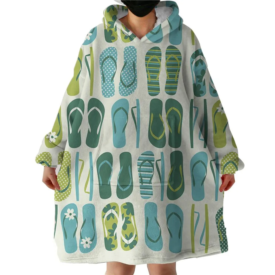 Flip Flop Frenzy Wearable Blanket Hoodie