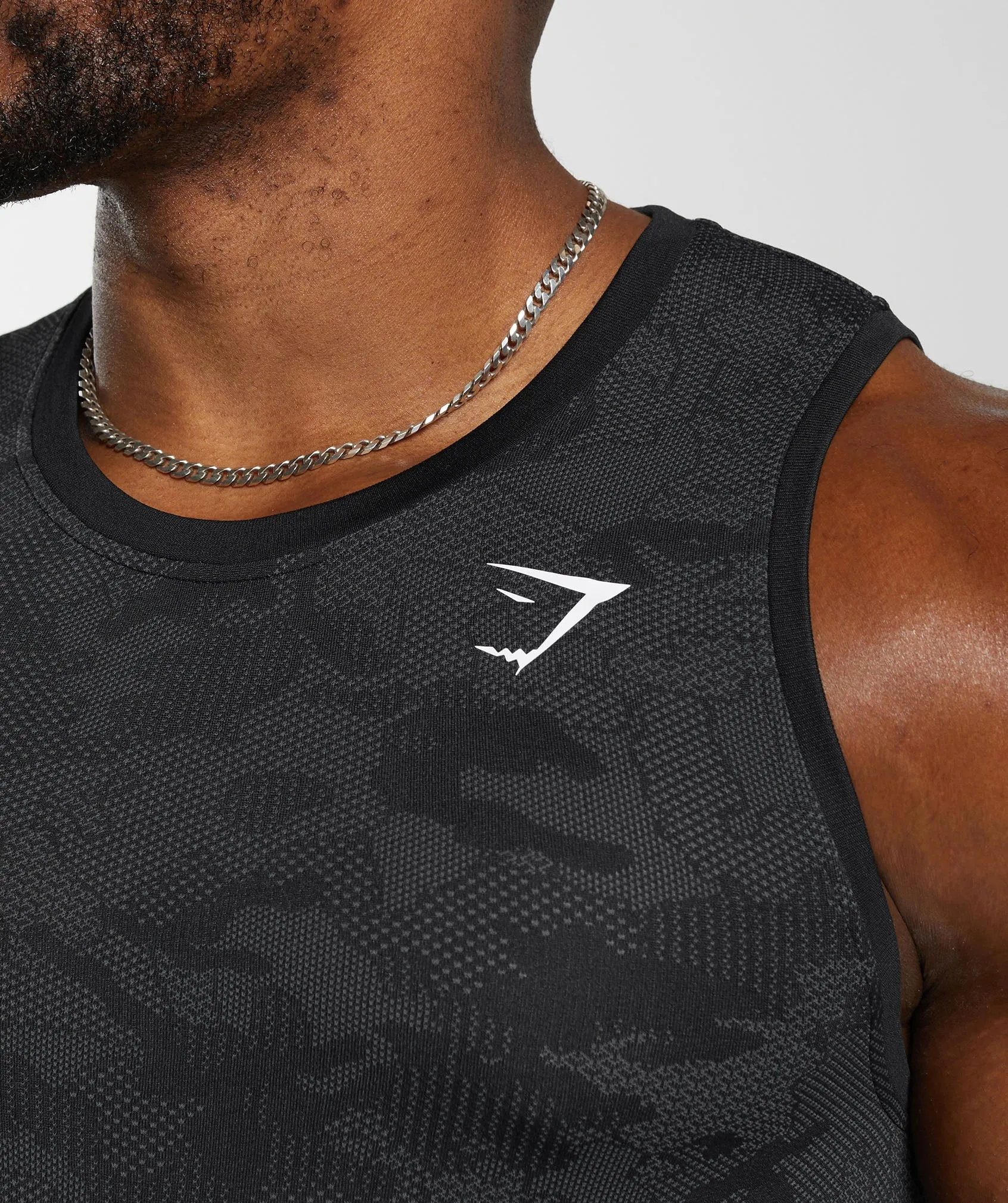 Gymshark Geo Seamless Tank - Black/Charcoal Grey