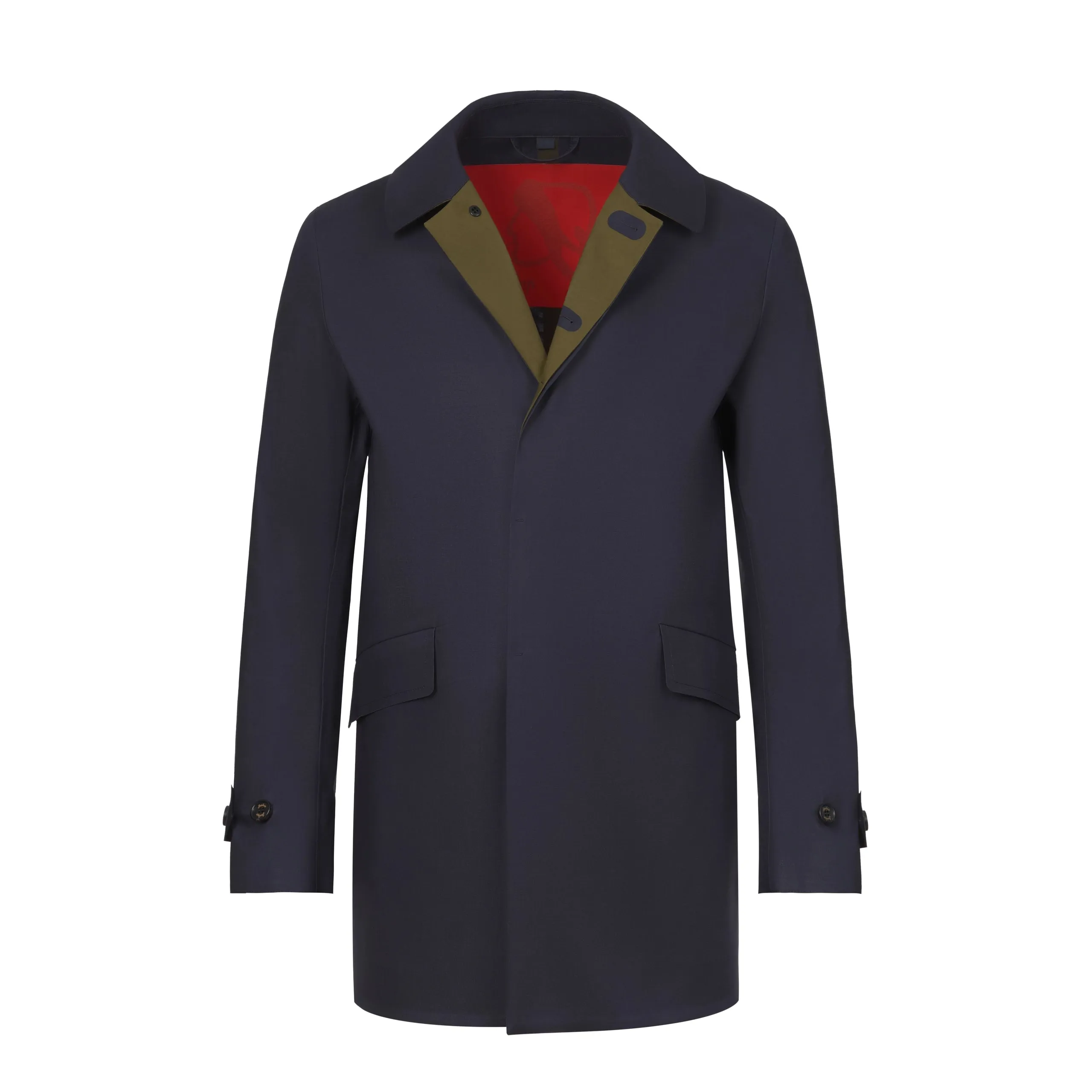 Heat-Sealed Waterproof Coat in Dark Blue