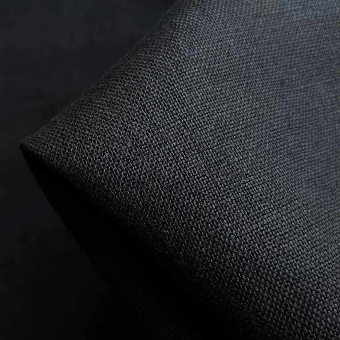 Heavy Black Linen