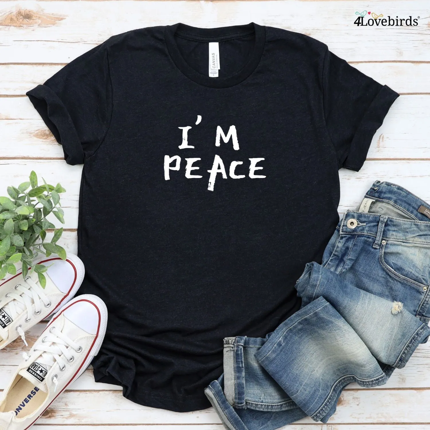 I Come in Peace & I'm Peace Humorous Matching Outfits Set for Couples