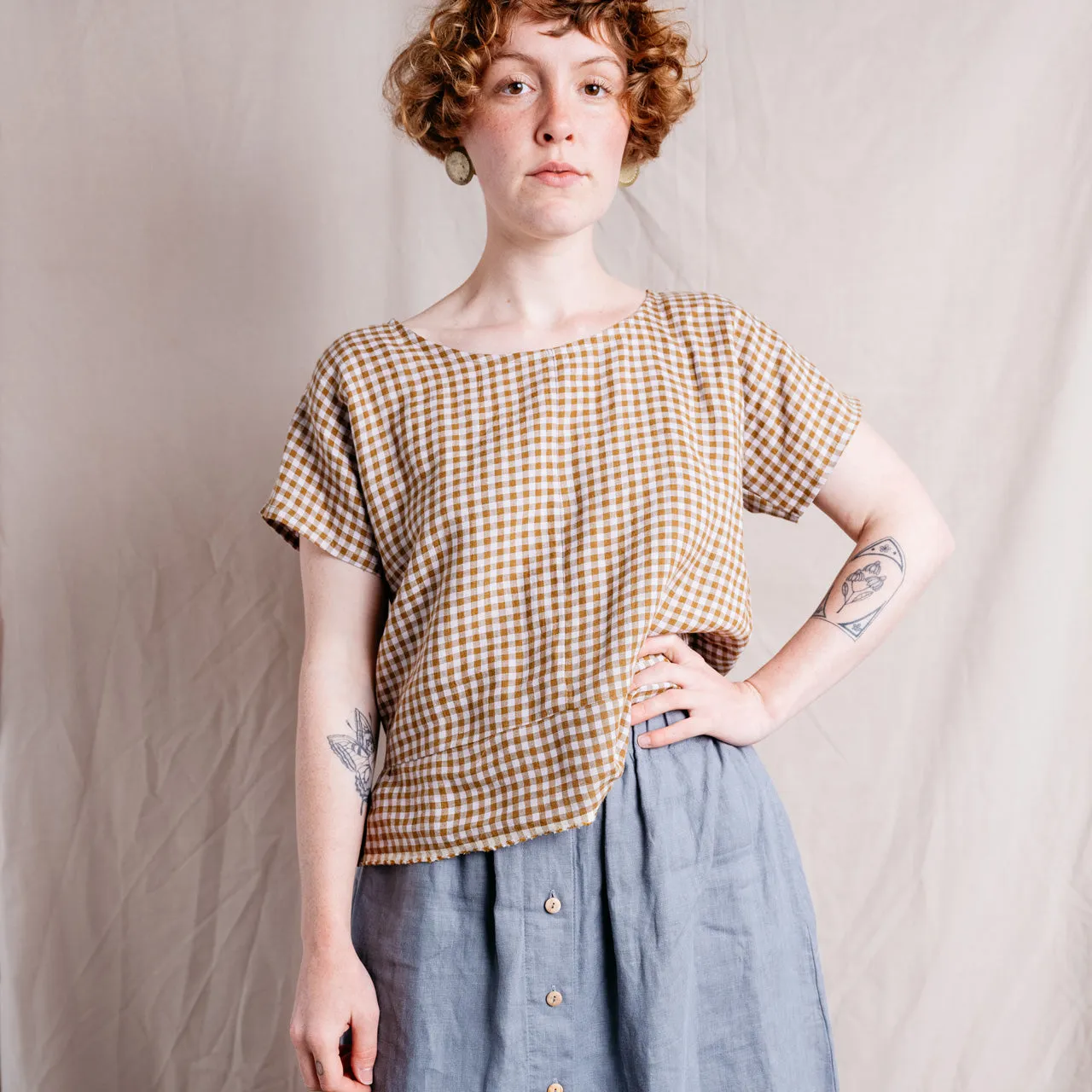 Linen Pieces Top - Appleyard Gingham (Women)