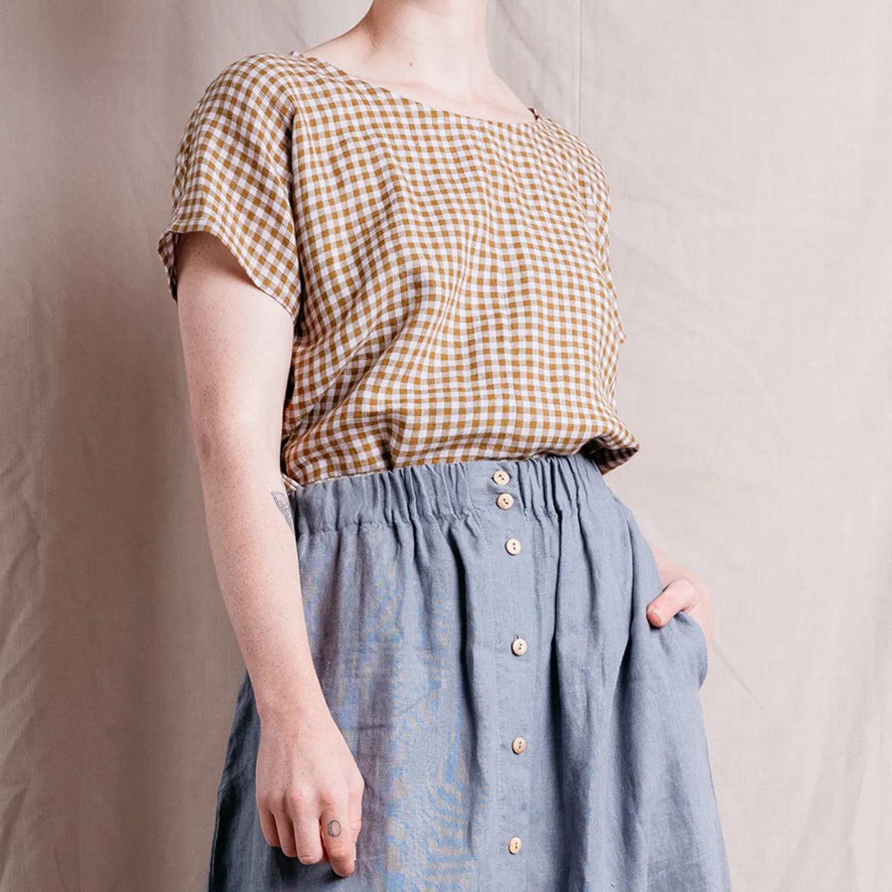 Linen Pieces Top - Appleyard Gingham (Women)