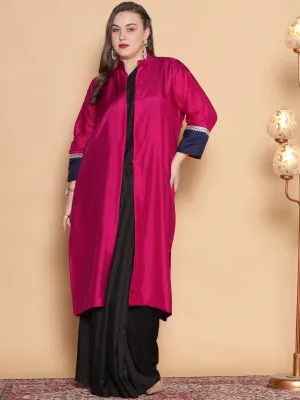 Magenta Silk Ethnic Jacket