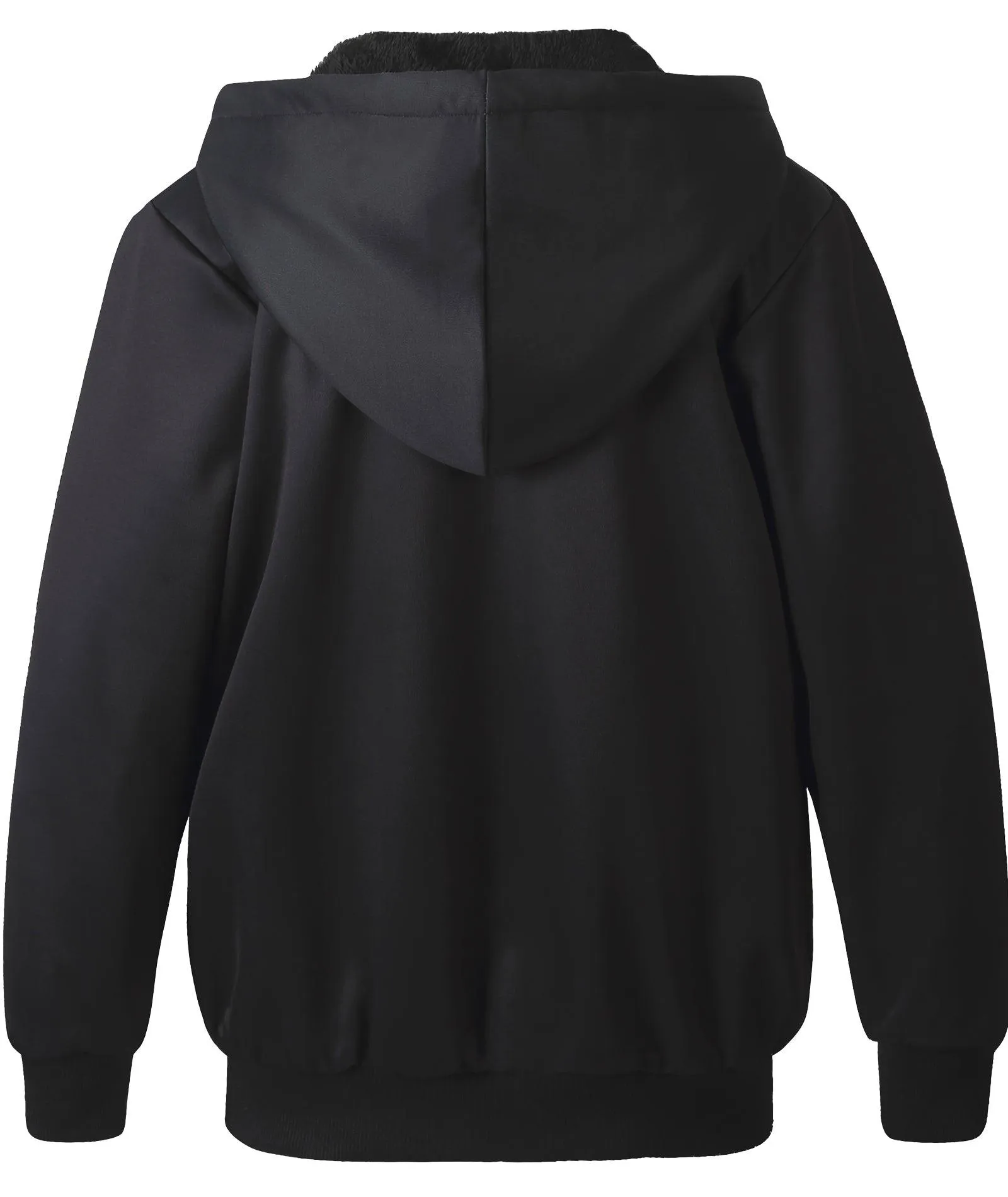 Men's Black Full Zip Up Fleece Hoodie-ZPK006370