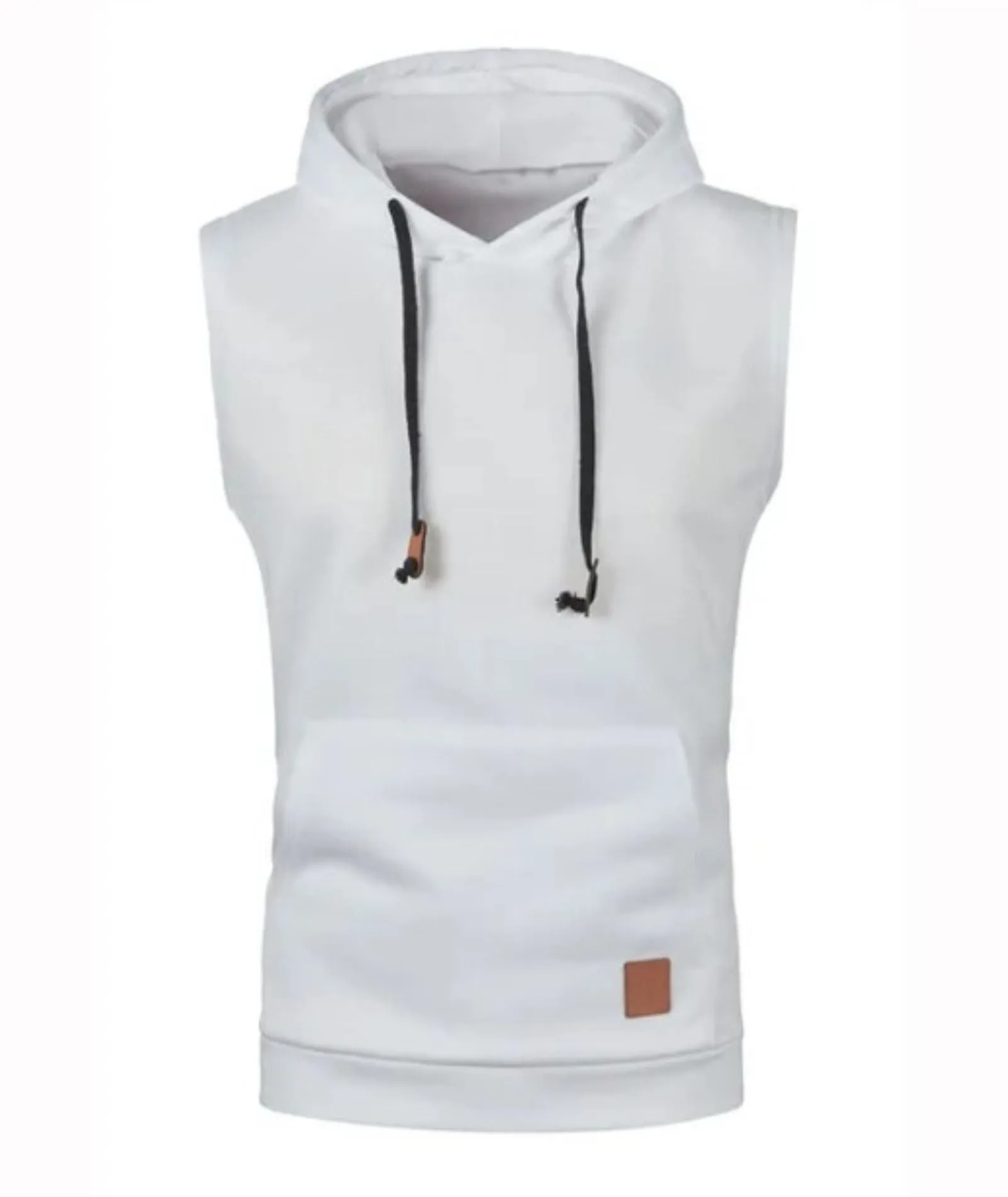 Men's Sleeveless Drawstring Sports Hoodie-DUMMG04675