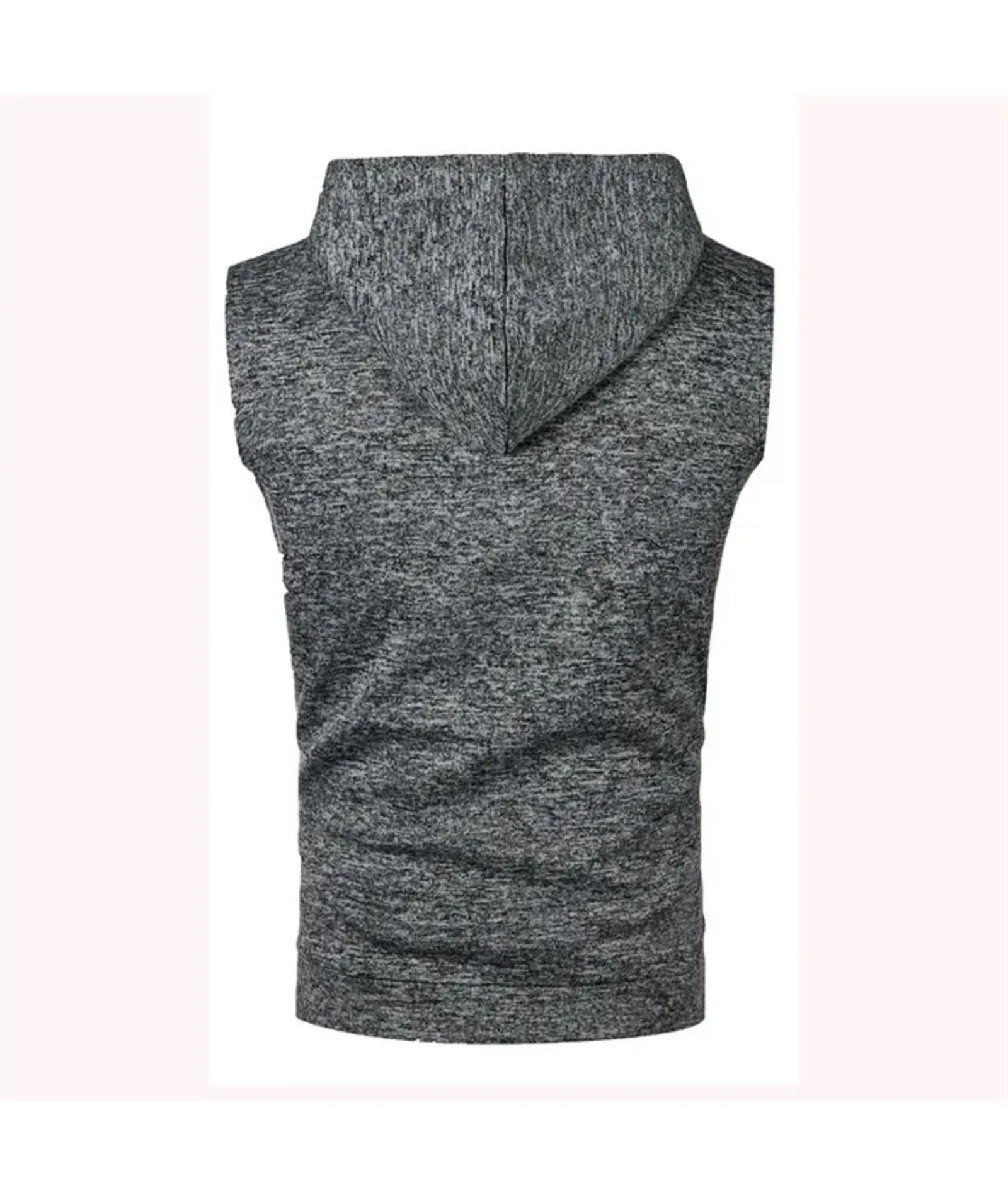 Men's Sleeveless Drawstring Sports Hoodie-DUMMG04675