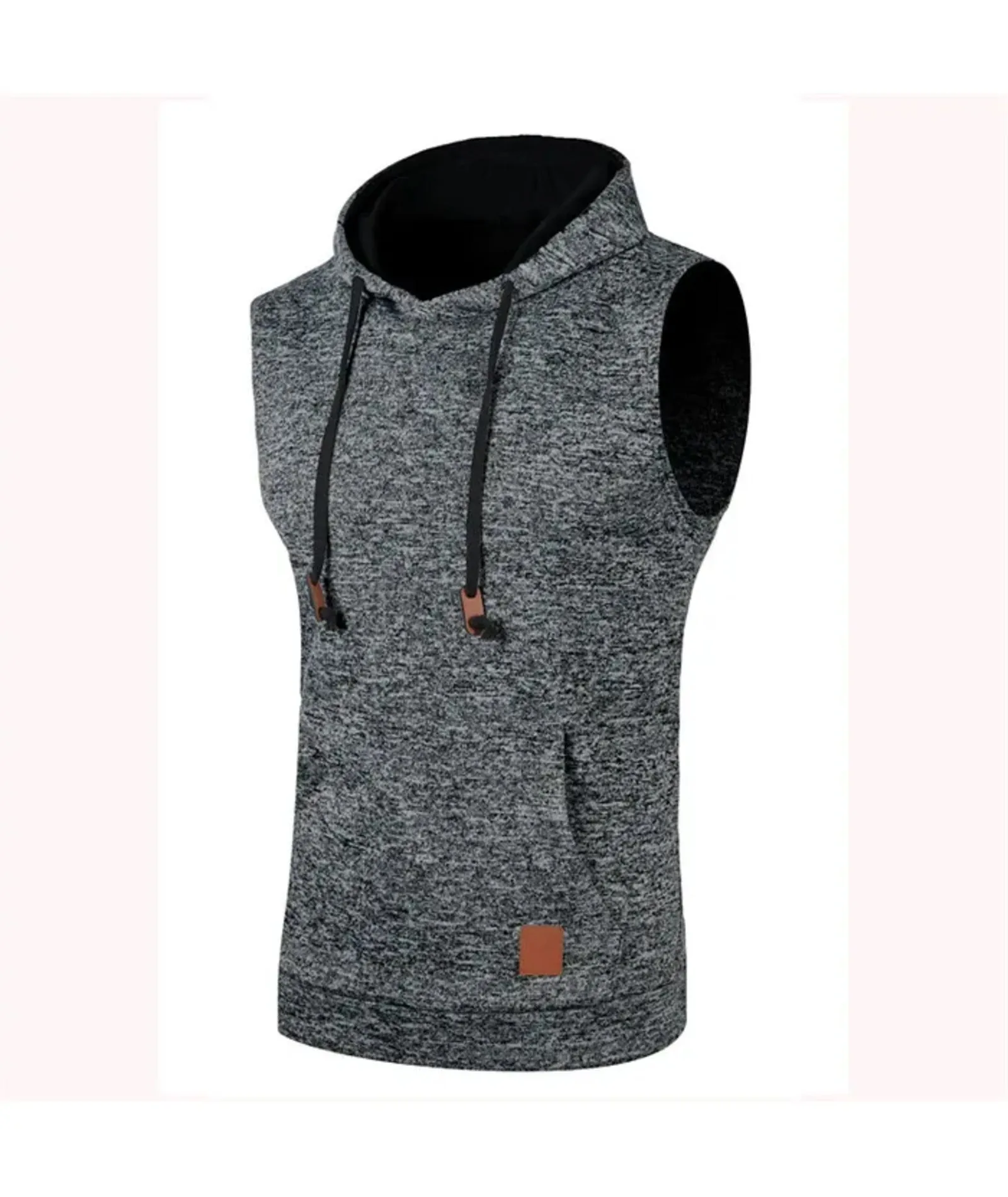 Men's Sleeveless Drawstring Sports Hoodie-DUMMG04675