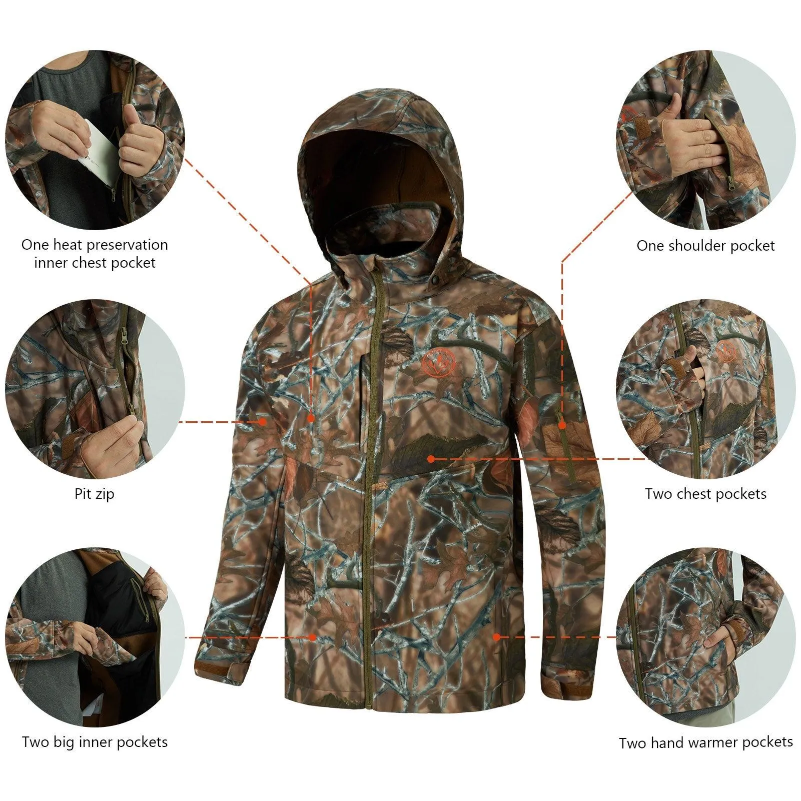 Men's Splice Insulated Softshell Jackets with Face Cover