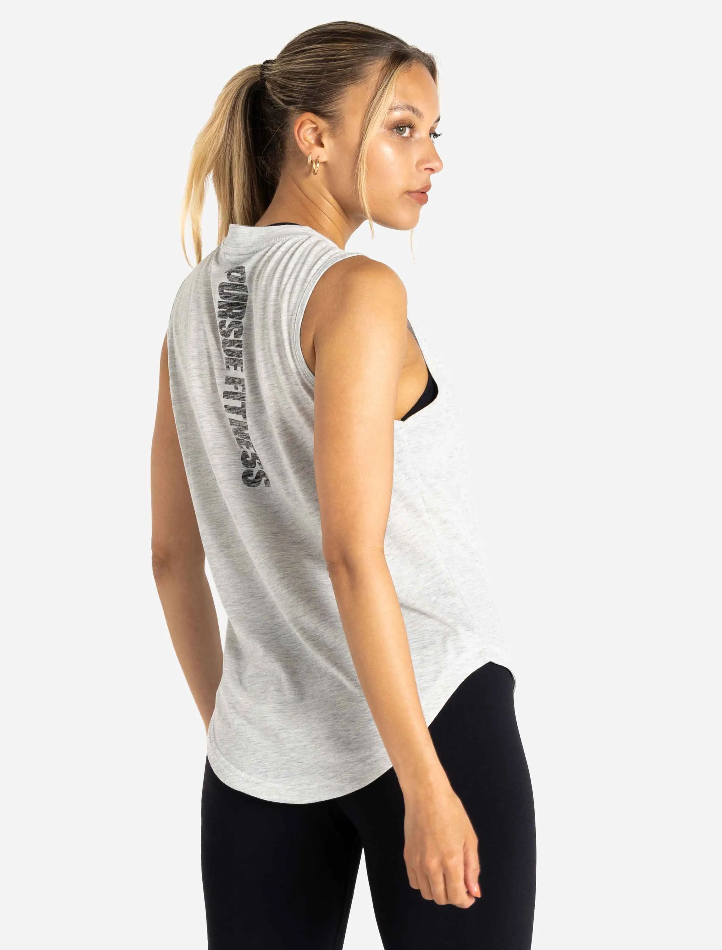 Oversized Graphic Tank - Light Grey