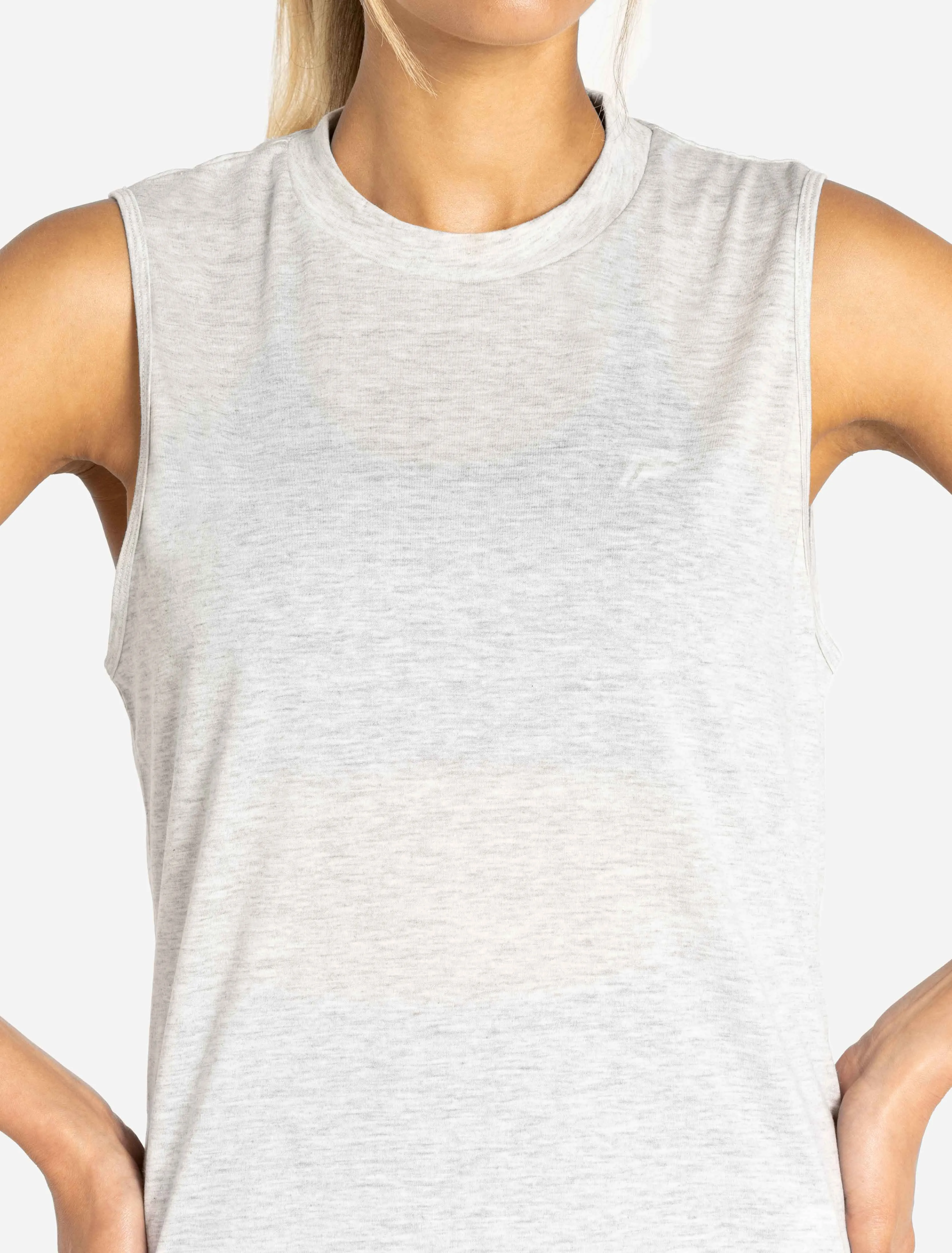 Oversized Graphic Tank - Light Grey