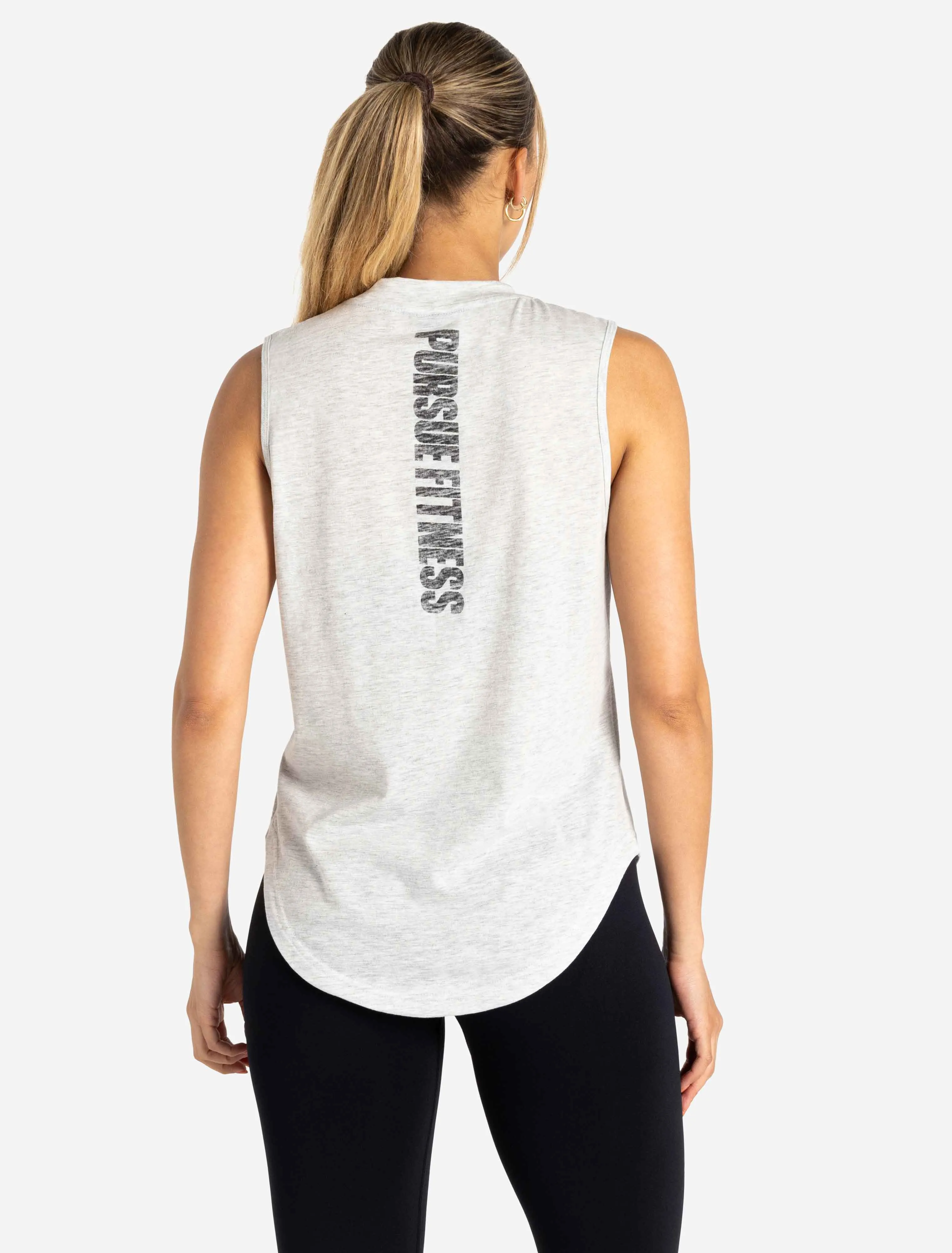 Oversized Graphic Tank - Light Grey