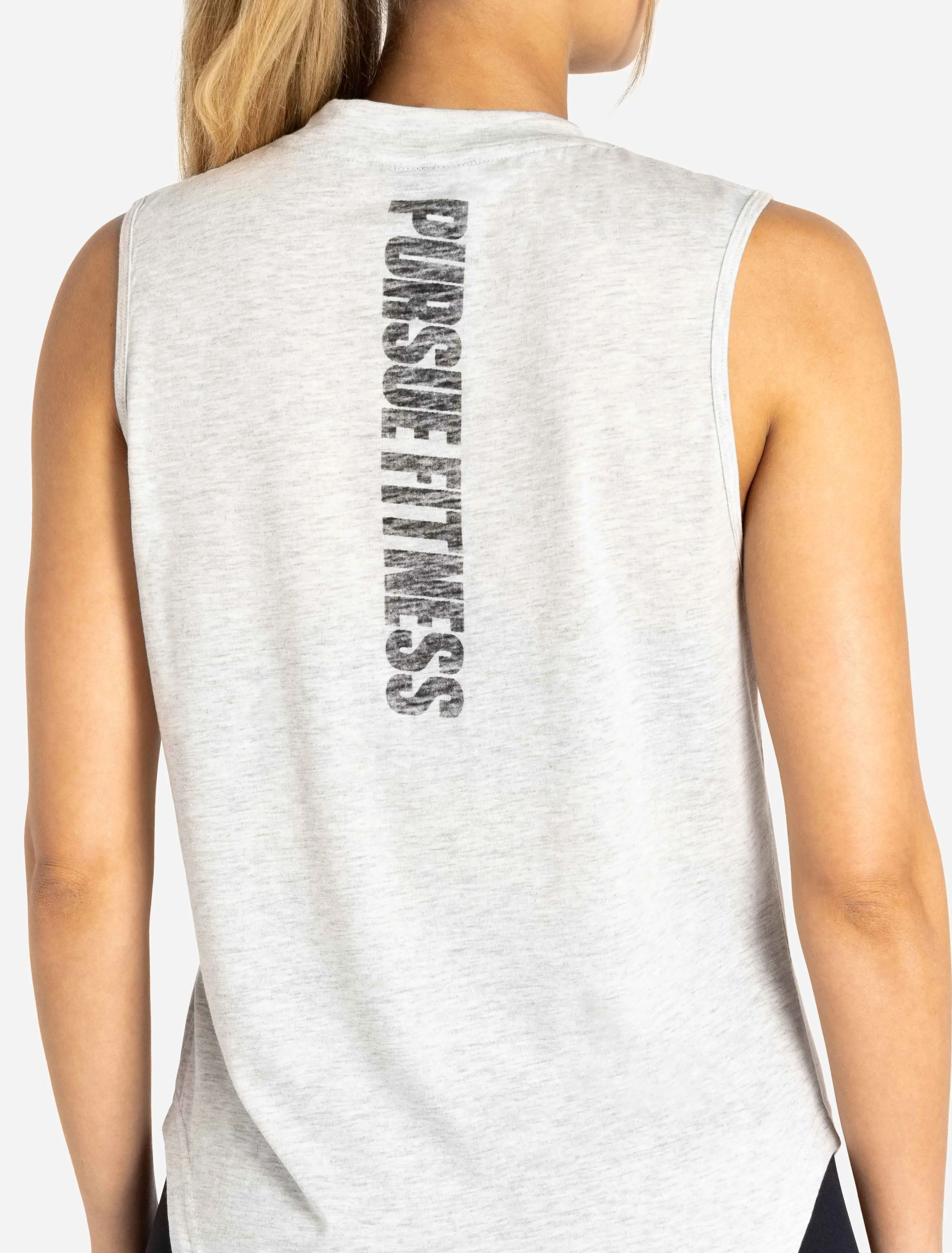 Oversized Graphic Tank - Light Grey