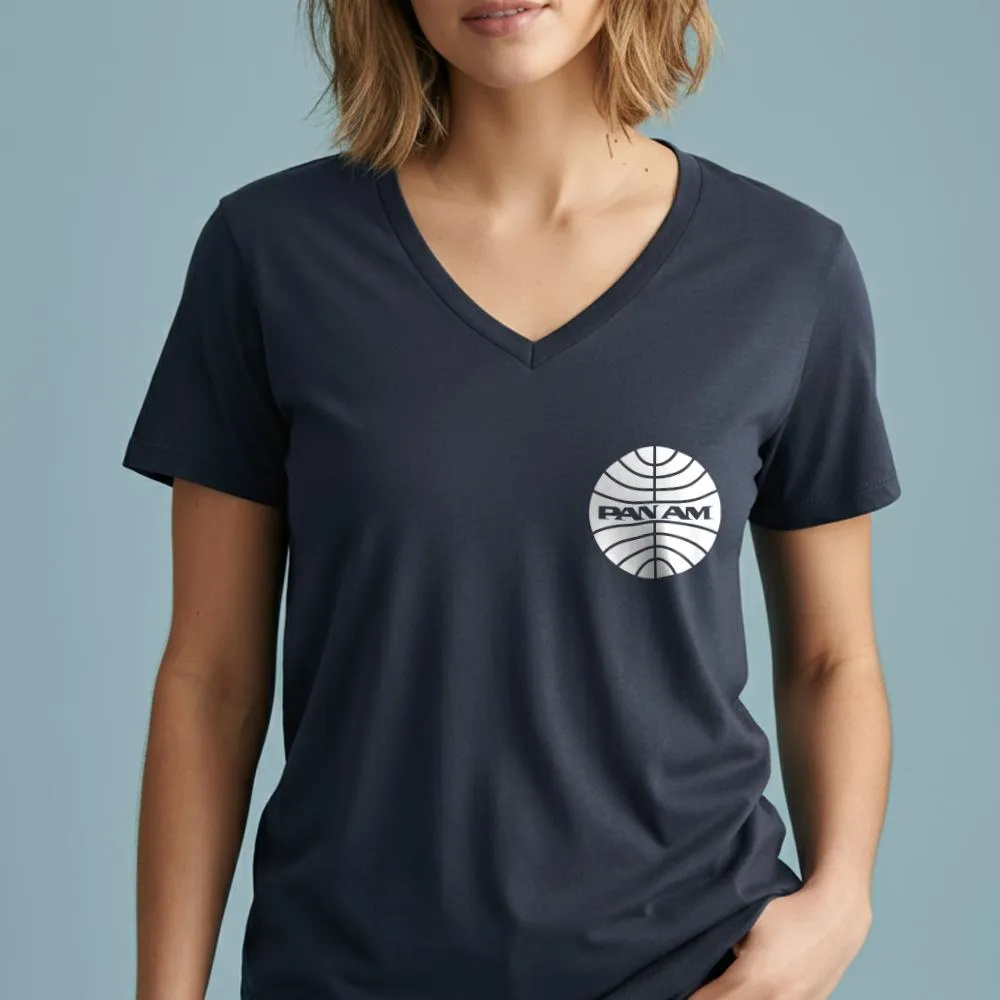 Pan Am Logo Pocket - Women's V-Neck T-Shirt