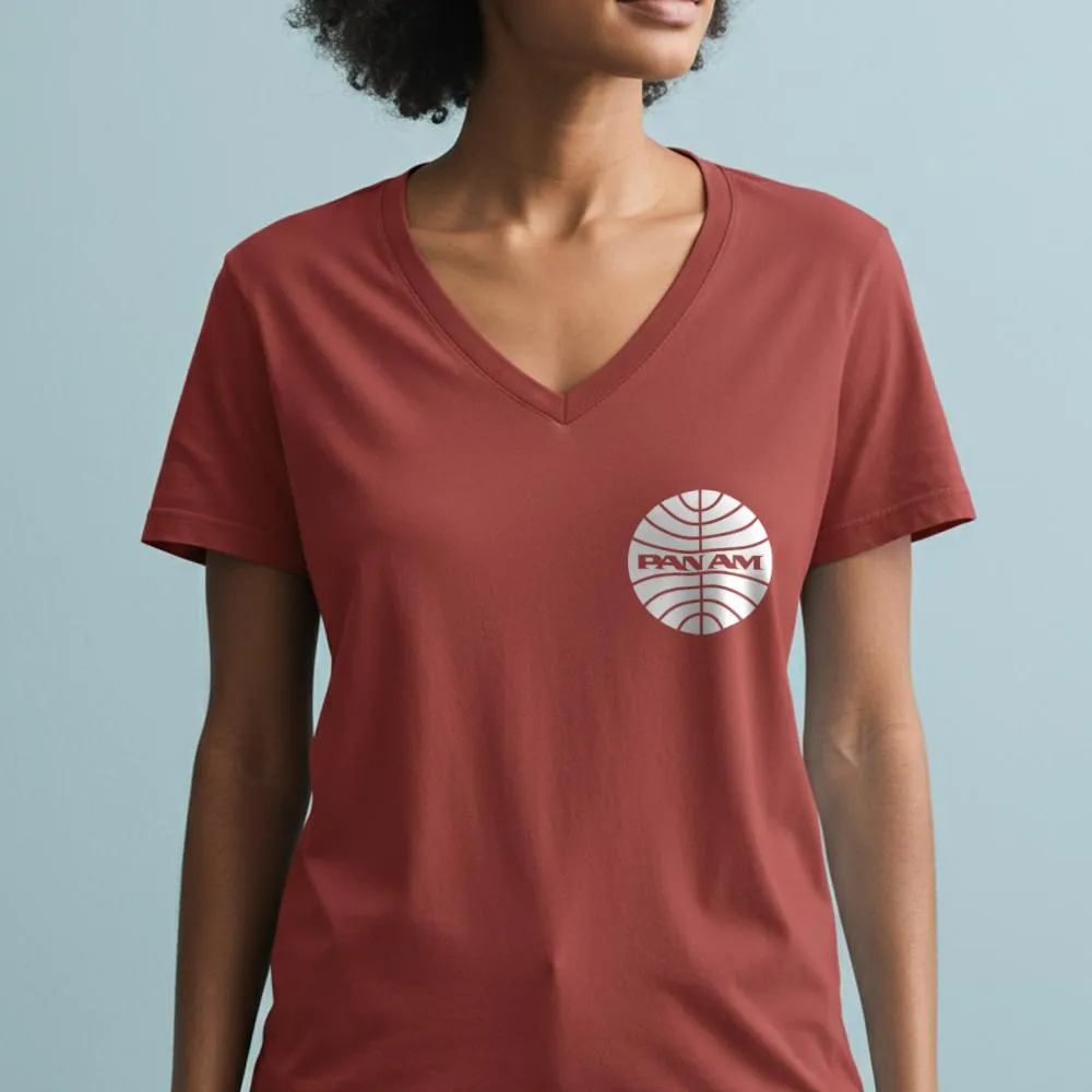 Pan Am Logo Pocket - Women's V-Neck T-Shirt