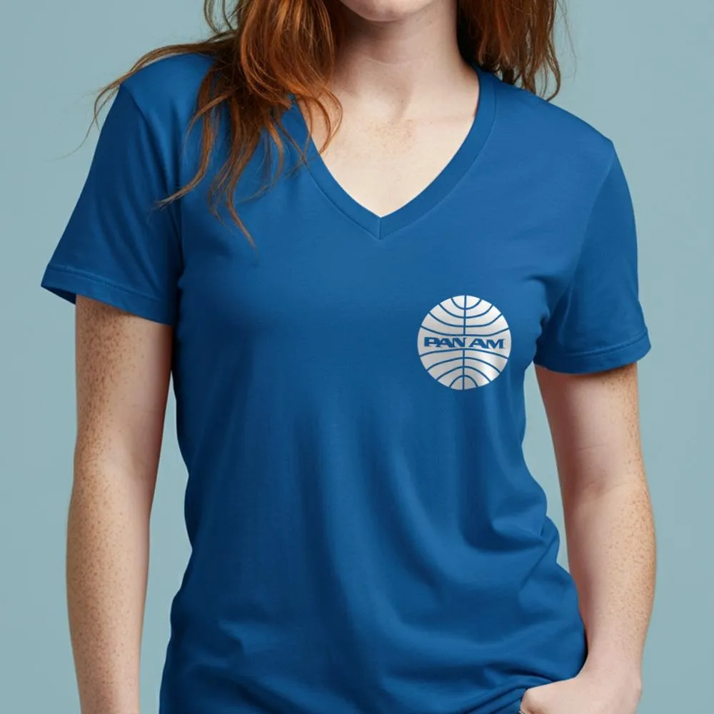 Pan Am Logo Pocket - Women's V-Neck T-Shirt