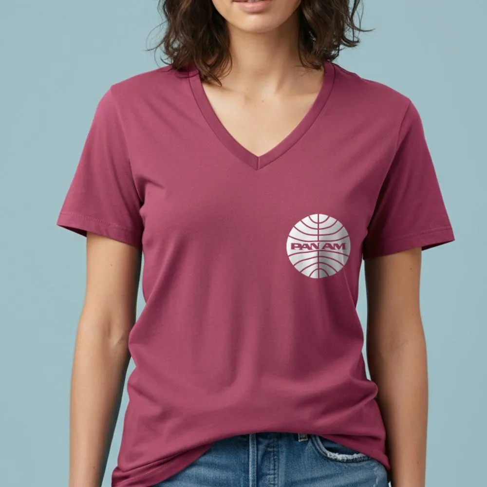 Pan Am Logo Pocket - Women's V-Neck T-Shirt