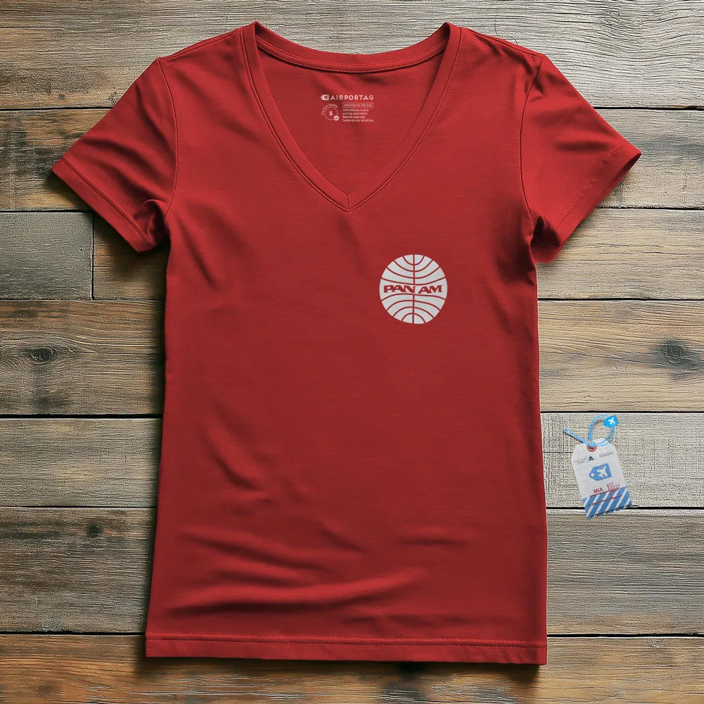 Pan Am Logo Pocket - Women's V-Neck T-Shirt