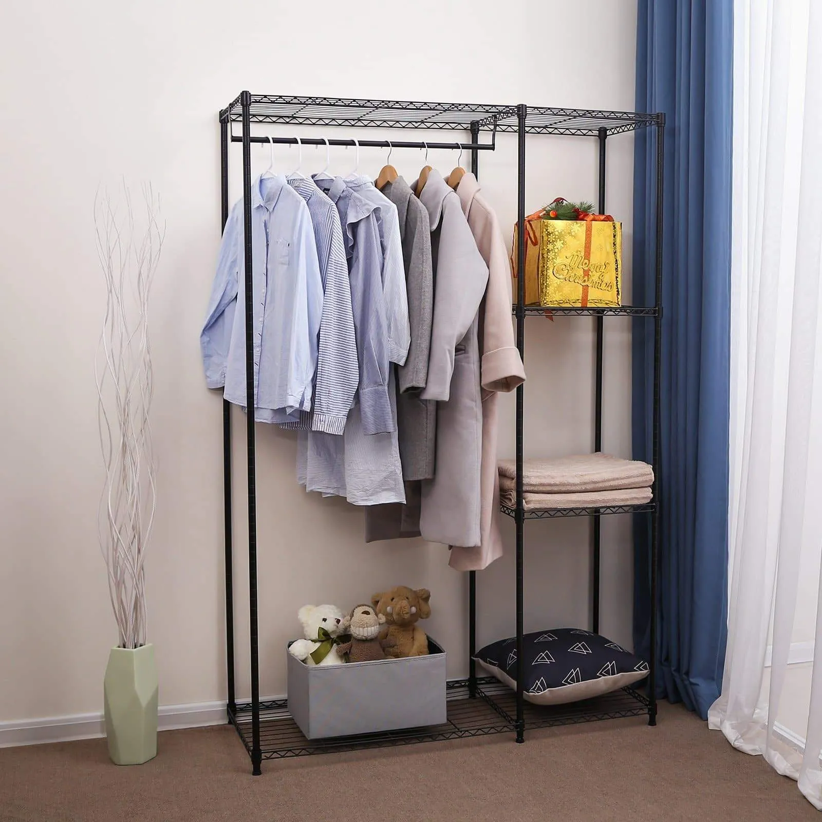 SONGMICS Extra-Large Shelving Garment Rack Heavy Duty Portable Clothes Wardrobe Free-standing Closet Storage Organizer ULGR12P