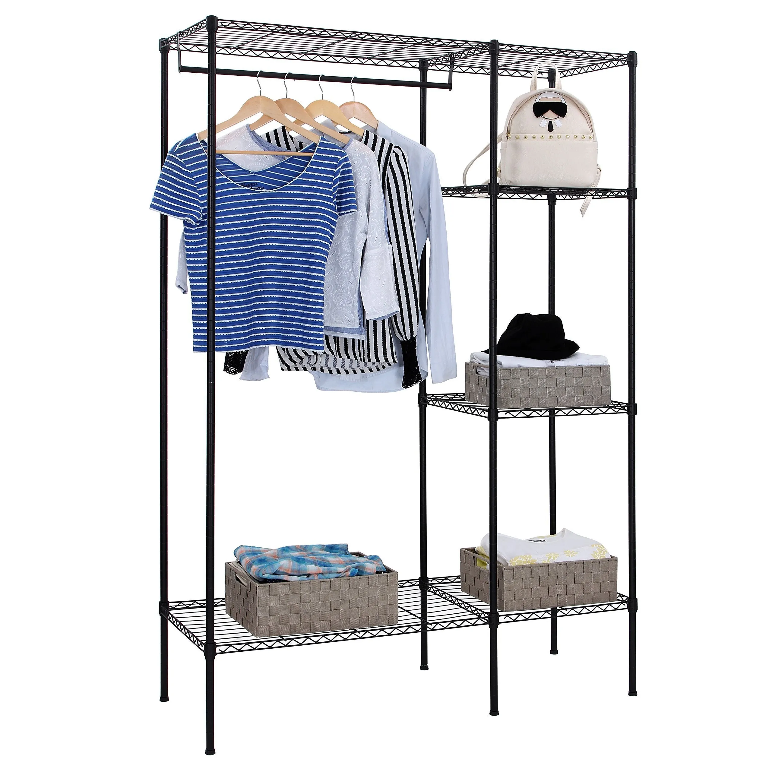 SONGMICS Extra-Large Shelving Garment Rack Heavy Duty Portable Clothes Wardrobe Free-standing Closet Storage Organizer ULGR12P