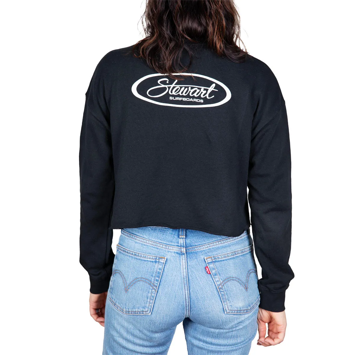 STEWART SURF OVAL WOMEN'S CROP CREWNECK SWEATSHIRT