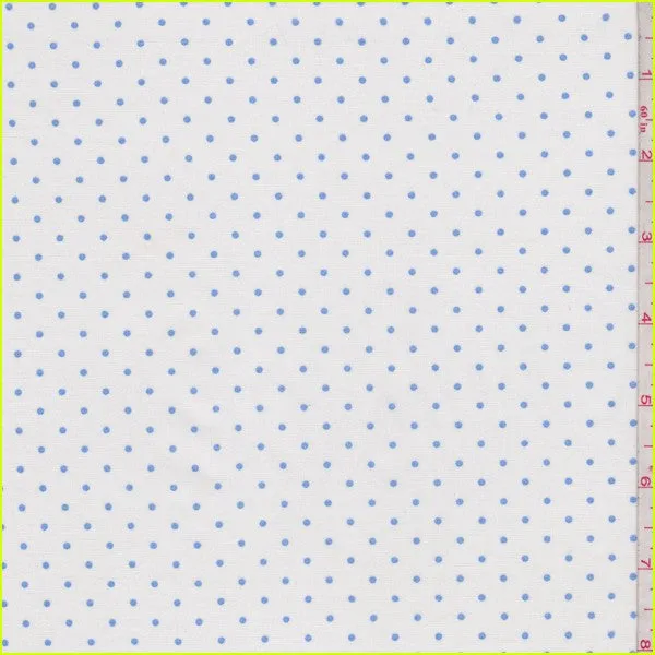 White/Sky Dot Cotton Fabric