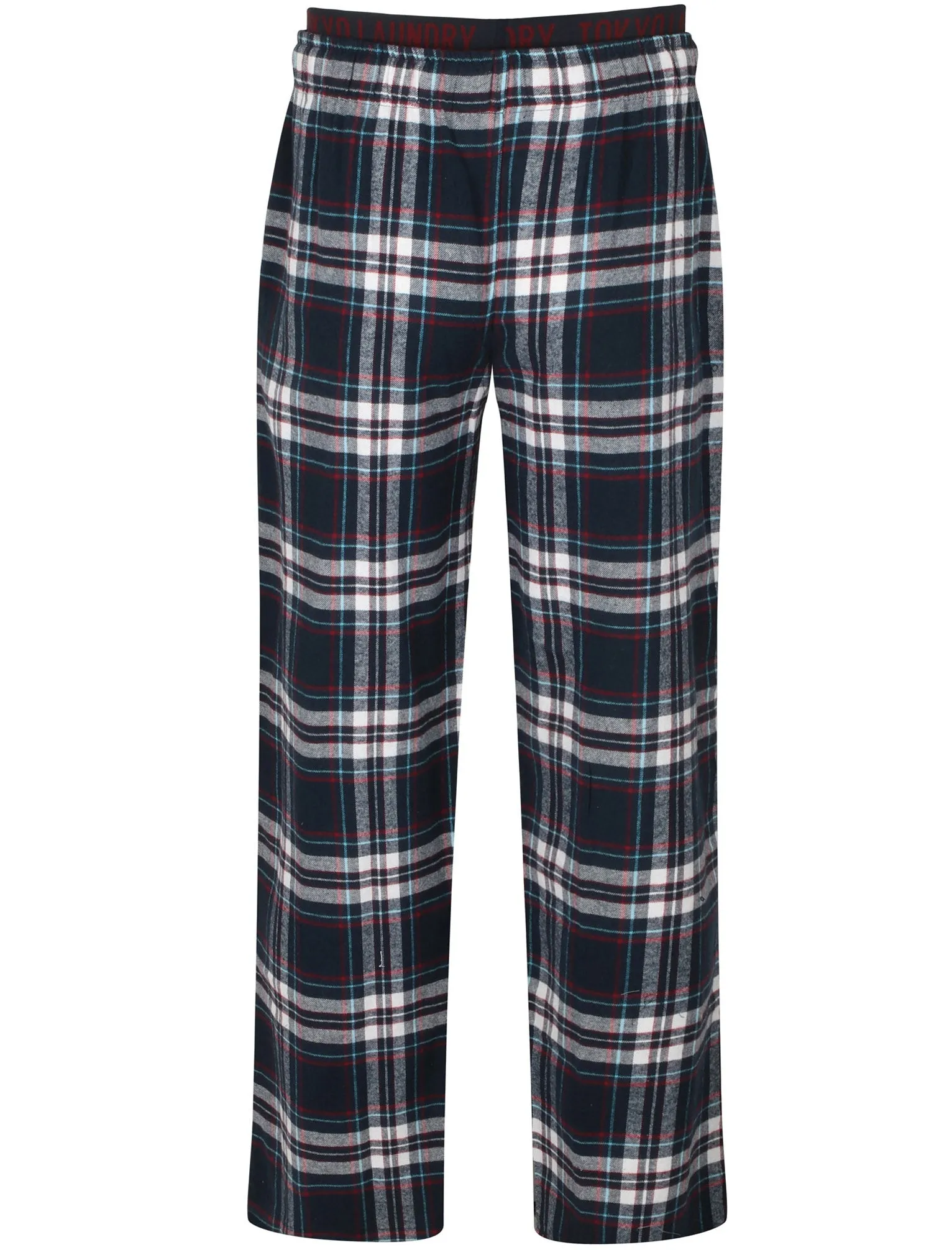 Zermatt Brushed Flannel Checked Lounge Pants in Black Iris - Tokyo Laundry