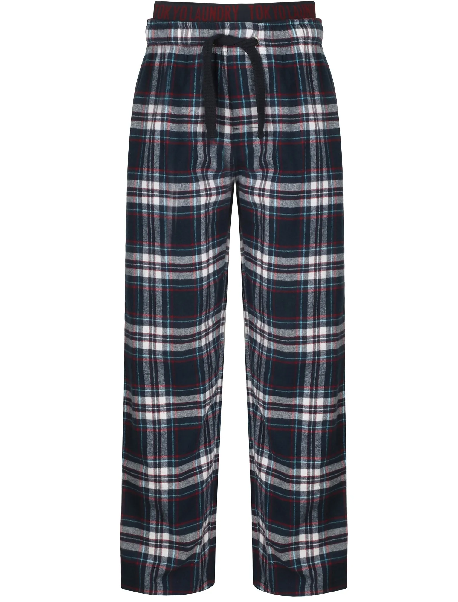 Zermatt Brushed Flannel Checked Lounge Pants in Black Iris - Tokyo Laundry