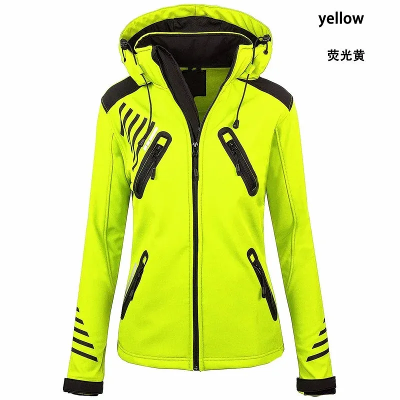 ZOGAA Women's Waterproof Jacket Outdoor Mountaineering Zipper Jacket Sports Softshell Jackets