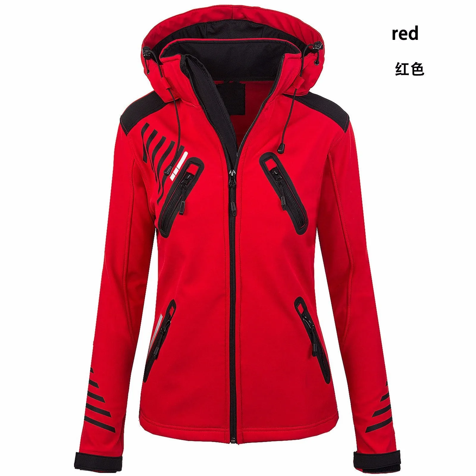 ZOGAA Women's Waterproof Jacket Outdoor Mountaineering Zipper Jacket Sports Softshell Jackets